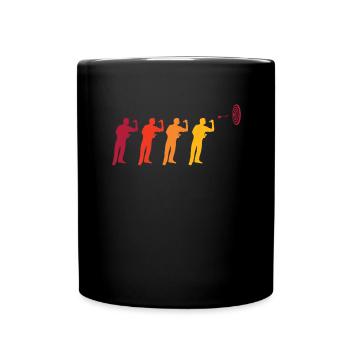Darts | Old man | Dartboard Darts Player - Full Colour Mug - black - Front