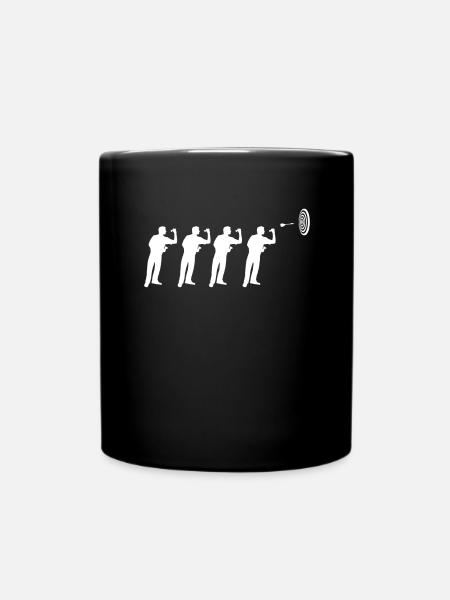 Darts | Old man | Dartboard Darts Player - Full Colour Mug - black