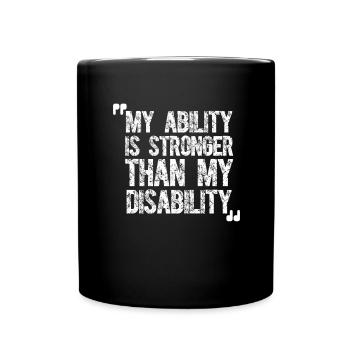 Handicap Disability Wheelchair Paraplegia Strong - Full Colour Mug - black - Front