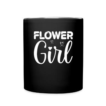 cooles Blumenmädchen Hochzeit Blumenkind Geschenk - Tasse einfarbig - Schwarz - Vorne