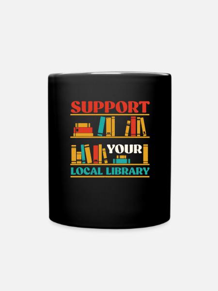 Bibliothek Bibliothekar Lesen - Tasse einfarbig - Schwarz