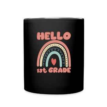 Hallo 1. Klasse zur�ck in die Schule Neue erste Kl - Tasse einfarbig - Schwarz - Vorne