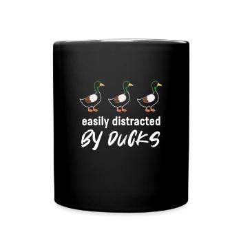 Facilement distrait par les canards Canard Oiseau - Mug uni - noir - Devant
