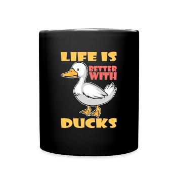 La vie est meilleure avec les canards Ente Enten - Mug uni - noir - Devant