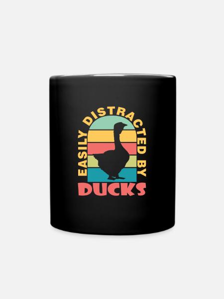 Easily Distracted By Ducks Enten Vogel - Tasse einfarbig - Schwarz