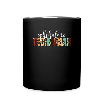 Ophthalmic -Techniker Cheetah Druck ophthalmischop - Tasse einfarbig - Schwarz - Vorne