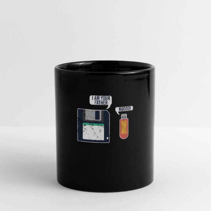 USB Stick und Diskette Programmierer Tasse einfarbig