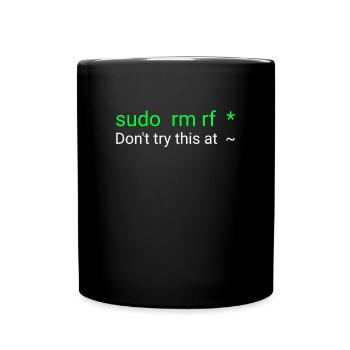 Linux sudo rm rf - Mug uni - noir - Devant