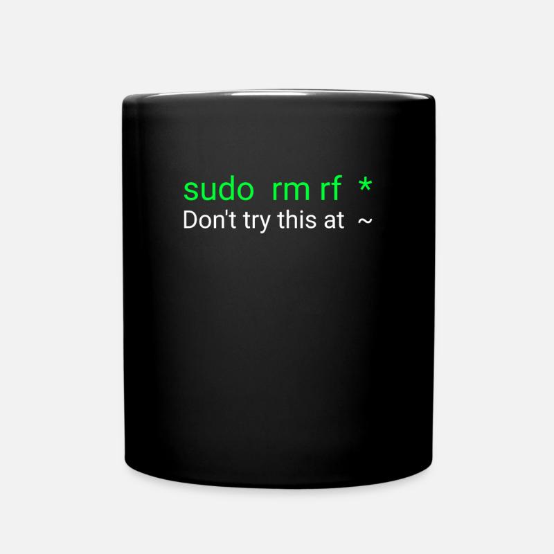Linux sudo rm rf - Tasse einfarbig - Schwarz