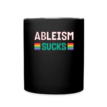 Stop ableism supports autistic people - Full Colour Mug - black - Front