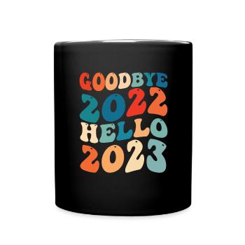 Happy New Year Neujahr Party Silvester 2023 - Tasse einfarbig - Schwarz - Vorne