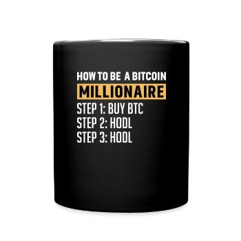Bitcoin Plan B BTC Satoshi Crypto Hodl Maximalist - Full Colour Mug - black - Front
