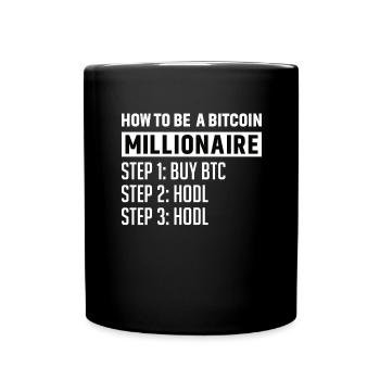 Bitcoin Plan B BTC Satoshi Crypto Hodl Maximalist - Full Colour Mug - black - Front