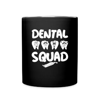 Zahnarzthelferin Zahnarzt Zahn - Tasse einfarbig - Schwarz - Vorne