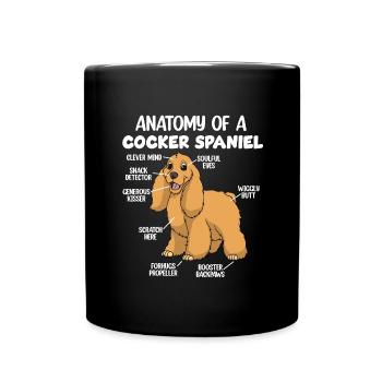Anatomie eines Cocker Spaniels - Tasse einfarbig - Schwarz - Vorne
