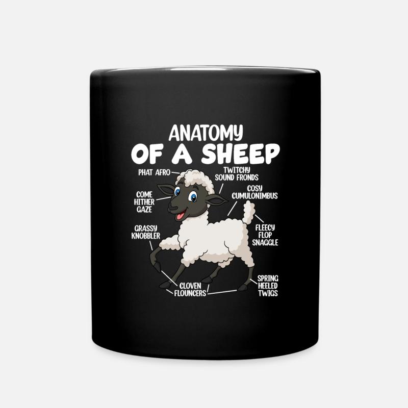 Anatomie eines Schafes - Tasse einfarbig - Schwarz