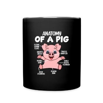 Anatomie d’un cochon - Mug uni - noir - Devant