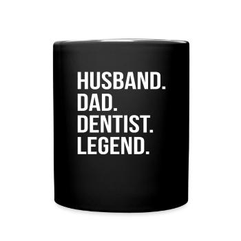 dentist husband father dad legend medicine - Full Colour Mug - black - Front