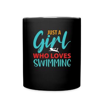 Schwimmerin Schwimmbad Schwimm Sport Schwimmen - Tasse einfarbig - Schwarz - Vorne