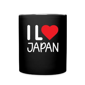 japan Asien Mitte Japanisch Herz - Tasse einfarbig - Schwarz - Vorne