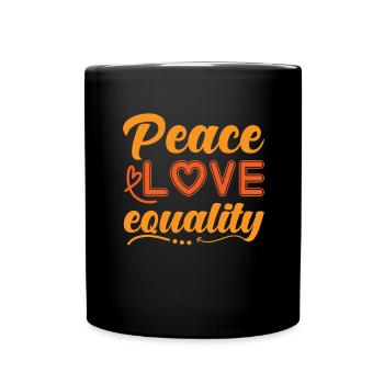 Peace Peace Love Peace World Peace - Full Colour Mug - black - Front