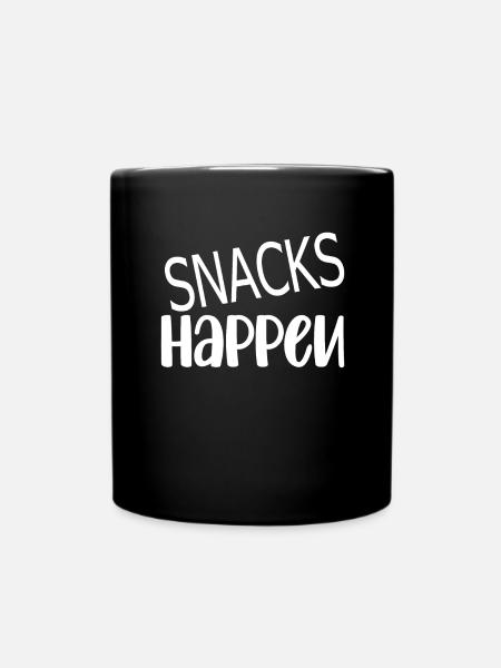 Snack Abendessen Speise Hungrig Naschen Essen - Tasse einfarbig - Schwarz