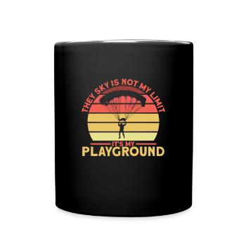 Sky Is Not My Limit Fallschirm - Tasse einfarbig - Schwarz - Vorne