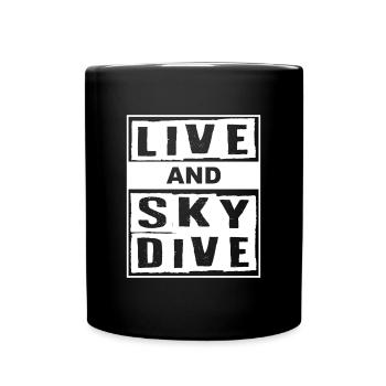 Live And Skydive Fallschirm - Tasse einfarbig - Schwarz - Vorne