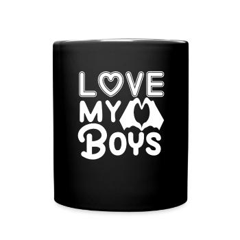 Maman de deux garçons Fête des mères - Mug uni - noir - Devant