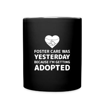 Foster Parents National Adoption Rescue Day Heart - Full Colour Mug - black - Front