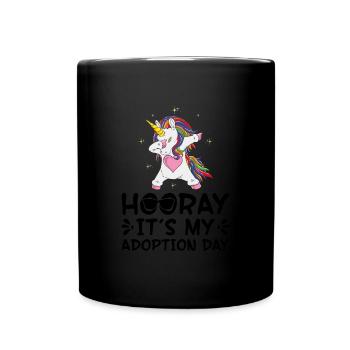 Hourra, aujourd’hui est mon jour d’adoption - Mug uni - noir - Devant