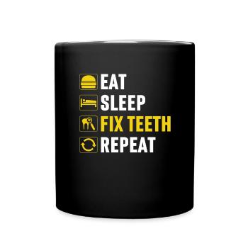 Dental assistant Dentist Tooth - Full Colour Mug - black - Front
