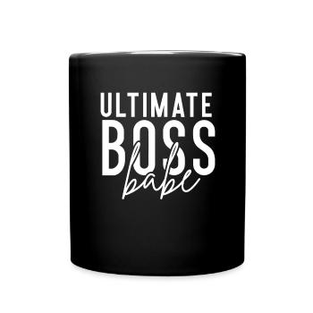 Mama Ehefrau Chef - Tasse einfarbig - Schwarz - Vorne