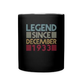 Legenden Geburtstag Dezember 1933 geboren Geschenk - Tasse einfarbig - Schwarz - Vorne