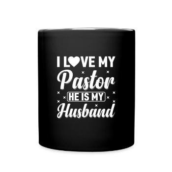 J’aime mon pasteur Il est mon mari Jésus - Mug uni - noir - Devant