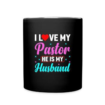 J’aime mon pasteur Il est mon mari Jésus - Mug uni - noir - Devant