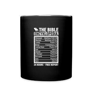 The Bible Encyklopedia 24 hours - Free - Full Colour Mug - black - Front
