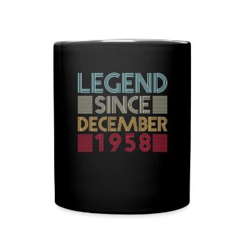 Legenden Geburtstag Dezember 1958 geboren Geschenk - Tasse einfarbig - Schwarz - Vorne