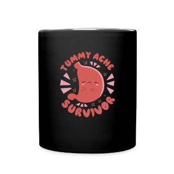 Bauchschmerzen �berlebende Magenschache Kinder Bau - Tasse einfarbig - Schwarz - Vorne
