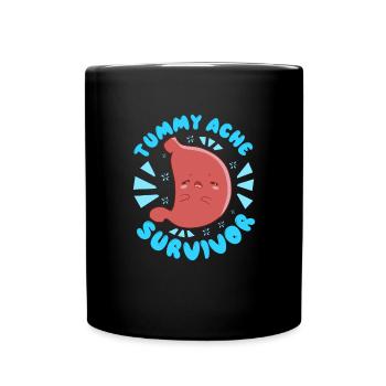 Bauchschmerzen �berlebende Magenschache Kinder Bau - Tasse einfarbig - Schwarz - Vorne