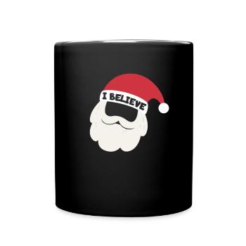 Ich glaubeSanta Shirtich glaube Santa Santa Santa - Tasse einfarbig - Schwarz - Vorne