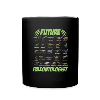Zuk�nftige Pal�ontologe Jungen M�dchen Dinosaurier - Tasse einfarbig - Schwarz - Vorne
