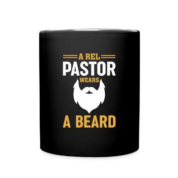 A real pastor wears a beard of Christian - Full Colour Mug - black - Front