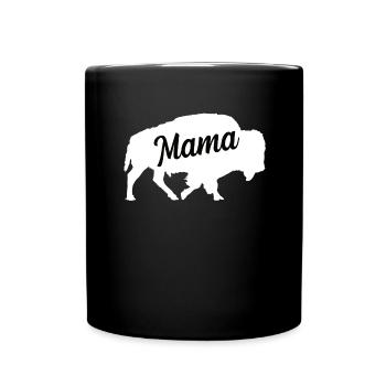 Buffalo ox mom family children bison beef - Full Colour Mug - black - Front