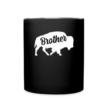 Bison Brother Beef Buffalo Zoo Father Son Farmer - Full Colour Mug - black - Front