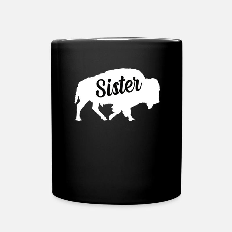 Bison Bruder Rind Büffel Zoo Vater Schwester Bauer - Tasse einfarbig - Schwarz