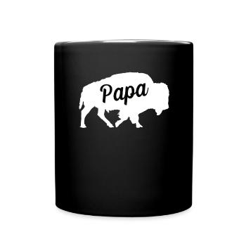 Buffalo Ox Papa Famille Enfants Bison Bœuf - Mug uni - noir - Devant