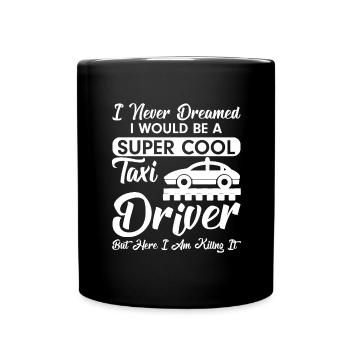 Super-héros Chauffeur de taxi Travail Taxis Profession - Mug uni - noir - Devant