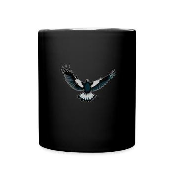 Perfektes lustiges niedliches Elster-Vogel-Design - Tasse einfarbig - Schwarz - Vorne