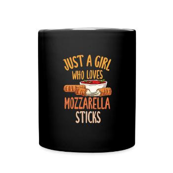 Nur ein Mädchen, das Mozzarella-Sticks liebt - Tasse einfarbig - Schwarz - Vorne